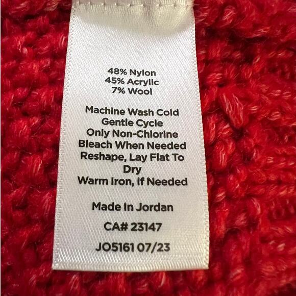 NEW Talbots Women's Balloon Sleeve Cable Knit Sweater in Red Pop Size 1X - Picture 6 of 7